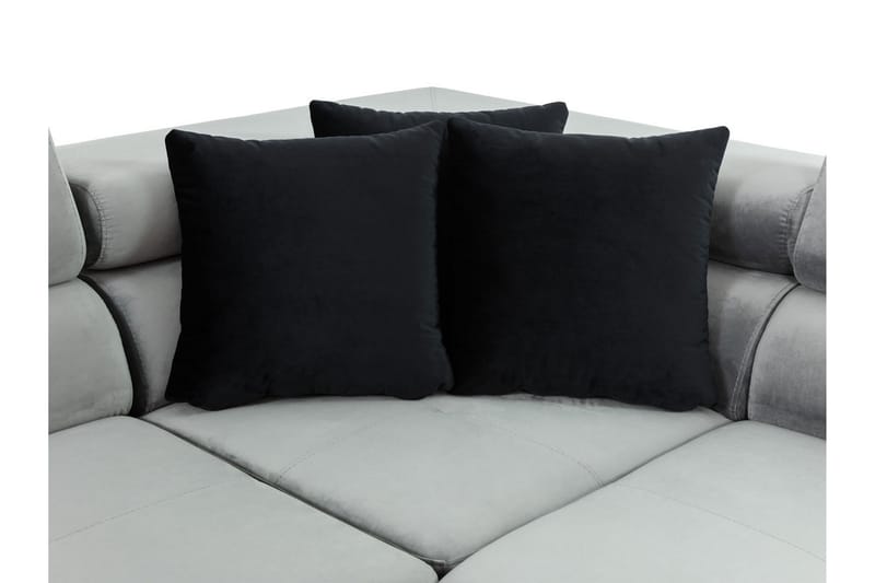 Oertel 5-sits Hörnbäddsoffa Vänster - Vit/Grå - Skinnsoffa - Hörnbäddsoffa