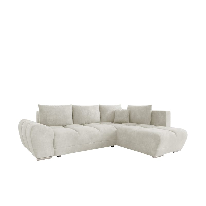 Ostra 4-sits Bäddsoffa divan höger med förvaring, Beige