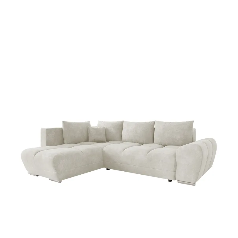 Ostra 4-sits Bäddsoffa divan med vänster förvaring, Beige