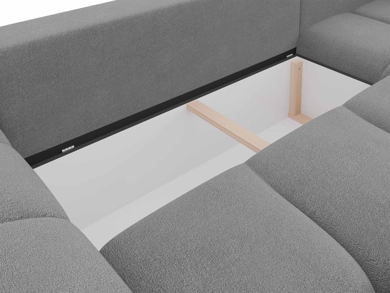 Ostra 4-sits Bäddsoffa divan med vänster förvaring - Brun - Möbler - Soffa - Bäddsoffa - Bäddsoffa längsbäddad