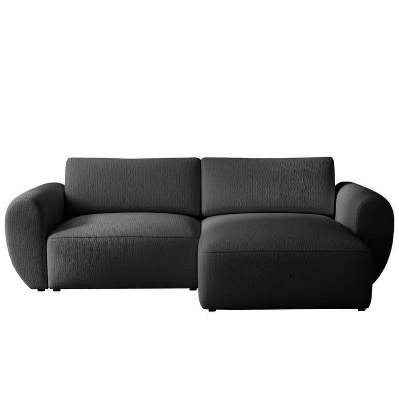 Osvar 3-sits Bäddsoffa med Divan Höger och Förvaring, Mörkgrå
