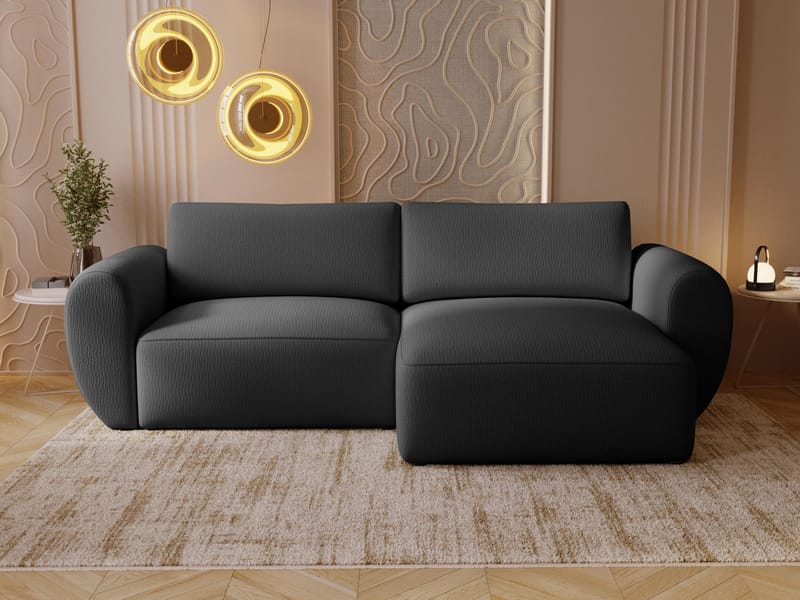 Osvar 3-sits Bäddsoffa med Divan Höger och Förvaring - Mörkgrå - Möbler - Soffa - Bäddsoffa - Hörnbäddsoffa