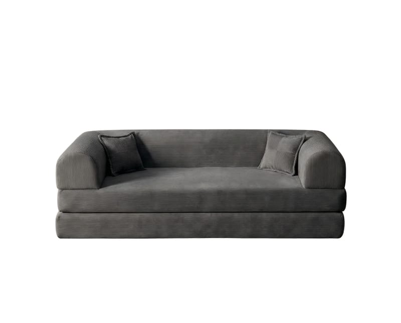 Pento 3-sits Bäddsoffa 190 cm i Plysch och Textil, Antracit