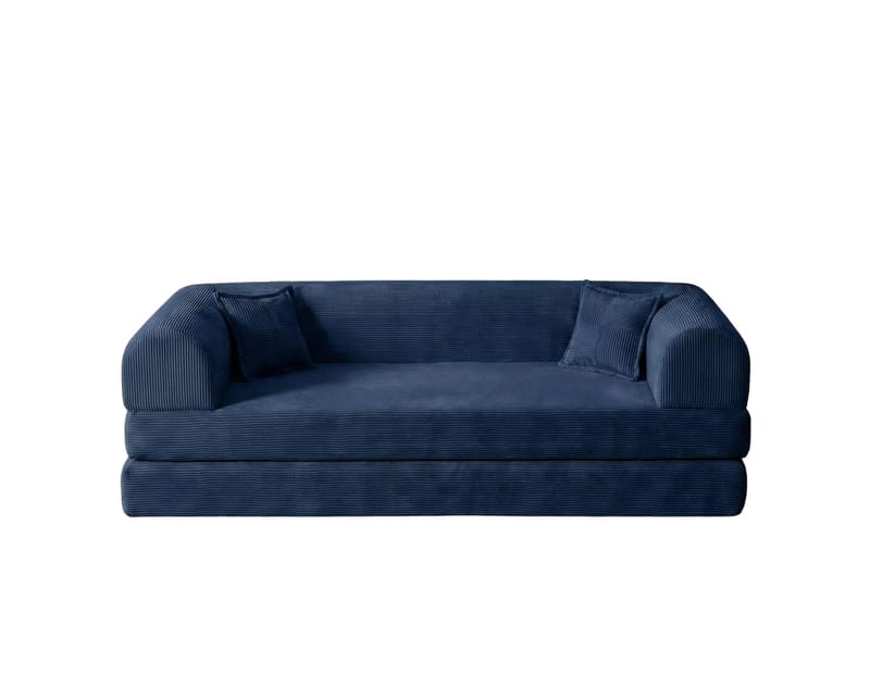Pento 3-sits Bäddsoffa i Plysch, Marinblå