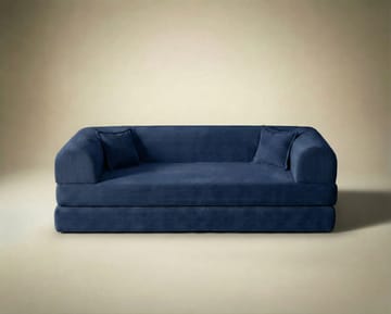 Pento 3-sits Bäddsoffa i Plysch - Marinblå - Möbler - Soffa - Bäddsoffa - 3 sits bäddsoffa