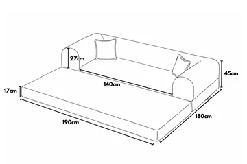 Pento 3-sits Bäddsoffa - Möbler - Soffa - Bäddsoffa - 3 sits bäddsoffa