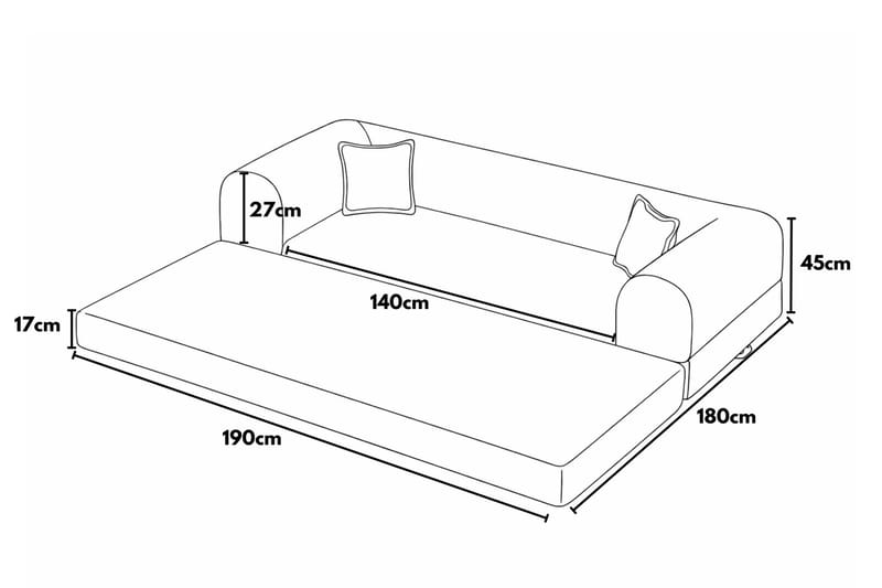 Pento 3-sits Bäddsoffa - Möbler - Soffa - Bäddsoffa - 3 sits bäddsoffa