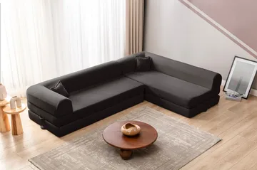 Pento 4-sits Hörnbäddsoffa - Antracit - Möbler - Soffa - Bäddsoffa - Bäddsoffa längsbäddad