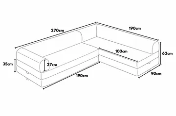 Pento 4-sits Hörnbäddsoffa - Möbler - Soffa - Bäddsoffa - Bäddsoffa längsbäddad