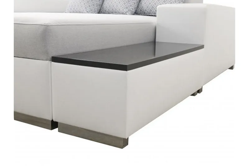 Perseo Divanbäddsoffa 358x282x95 cm LED-belysning - Grå/Vit - Möbler - Soffa - Bäddsoffa - Bäddsoffa längsbäddad