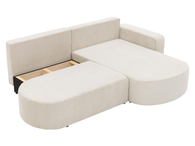 Pryda 4-sits Bäddsoffa divan höger med förvaring - beige - Möbler - Soffa - Bäddsoffa - Hörnbäddsoffa