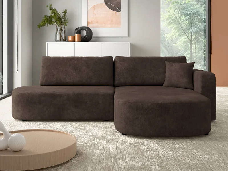 Pryda 4-sits Bäddsoffa divan höger med förvaring - brun - Möbler - Soffa - Bäddsoffa - Hörnbäddsoffa