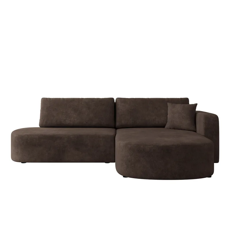 Pryda 4-sits Bäddsoffa divan höger med förvaring, brun
