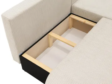 Pryda 4-sits Bäddsoffa divan höger med förvaring - brun - Möbler - Soffa - Bäddsoffa - Hörnbäddsoffa