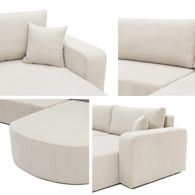 Pryda 4-sits Bäddsoffa divan höger med förvaring - svart - Möbler - Soffa - Bäddsoffa - Hörnbäddsoffa