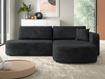 Pryda 4-sits Bäddsoffa divan höger med förvaring - svart - Möbler - Soffa - Bäddsoffa - Hörnbäddsoffa