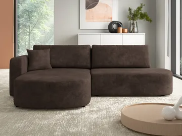 Pryda 4-sits Bäddsoffa divan vänster med förvaring - brun - Möbler - Soffa - Bäddsoffa - Hörnbäddsoffa