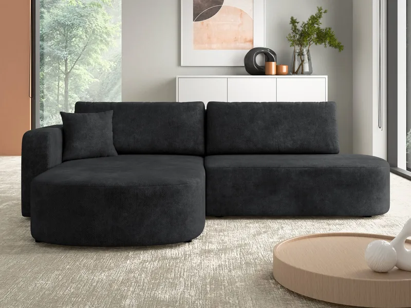 Pryda 4-sits Bäddsoffa divan vänster med förvaring - svart - Möbler - Soffa - Bäddsoffa - Hörnbäddsoffa