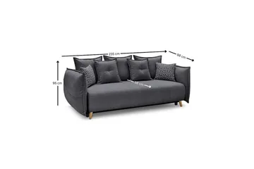 Puffin Bäddsoffa 3-sits - Antracit - Möbler - Soffa - Bäddsoffa - 3 sits bäddsoffa