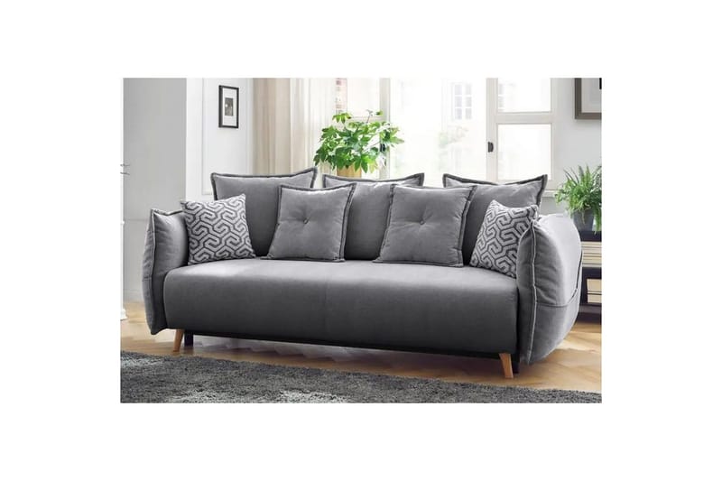 Puffin Bäddsoffa 3-sits - Grå - Möbler - Soffa - Bäddsoffa - 3 sits bäddsoffa