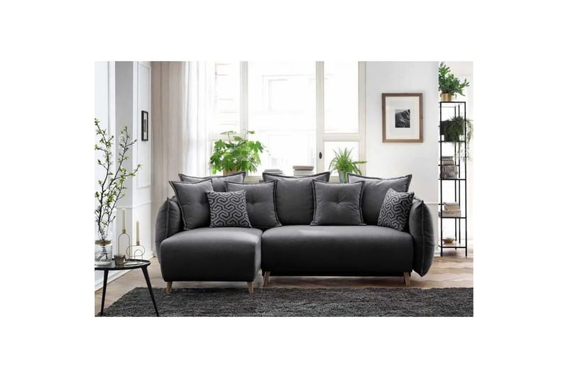 Puffin Bäddsoffa med Divan 3-sits - Antracit - Möbler - Soffa - Bäddsoffa - Bäddsoffa divan