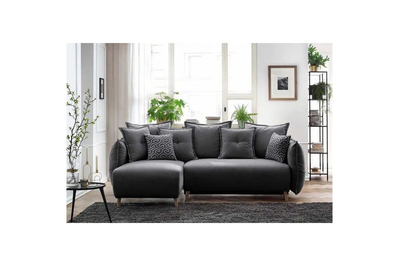 Puffin Bäddsoffa med Divan 3-sits - Antracit - Möbler - Soffa - Bäddsoffa - Bäddsoffa divan