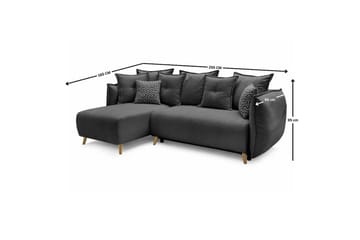 Puffin Bäddsoffa med Divan 3-sits - Antracit - Möbler - Soffa - Bäddsoffa - Bäddsoffa divan