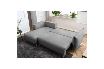 Puffin Bäddsoffa med Divan 3-sits - Grå - Möbler - Soffa - Bäddsoffa - Bäddsoffa divan