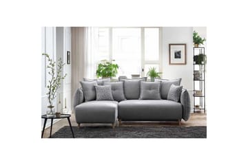 Puffin Bäddsoffa med Divan 3-sits - Grå - Möbler - Soffa - Bäddsoffa - Bäddsoffa divan