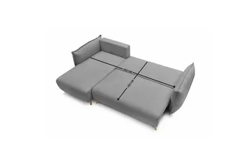 Puffin Bäddsoffa med Divan 3-sits - Grå - Möbler - Soffa - Bäddsoffa - Bäddsoffa divan
