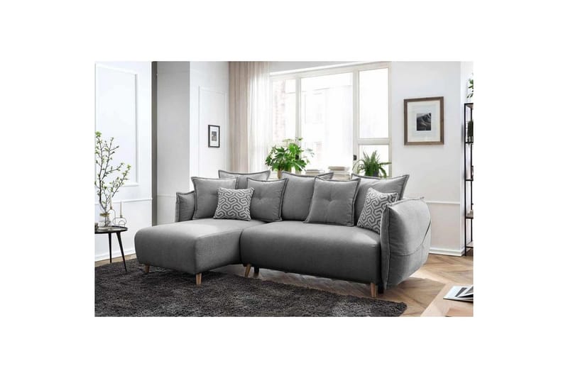 Puffin Bäddsoffa med Divan 3-sits - Grå - Möbler - Soffa - Bäddsoffa - Bäddsoffa divan