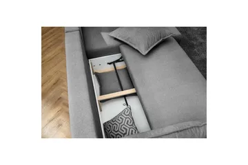 Puffin Bäddsoffa med Divan 3-sits - Grå - Möbler - Soffa - Bäddsoffa - Bäddsoffa divan