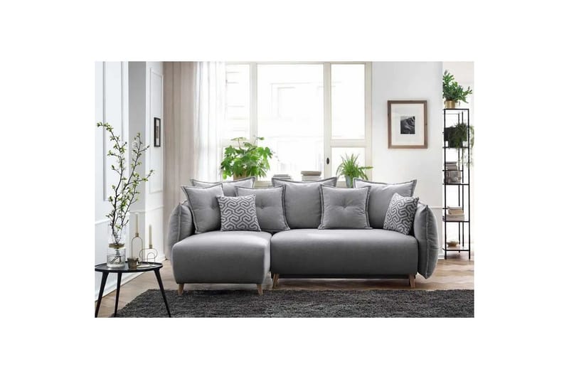 Puffin Bäddsoffa med Divan 3-sits - Grå - Möbler - Soffa - Bäddsoffa - Bäddsoffa divan