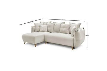 Puffin Bäddsoffa med Divan 3-sits - Krämvit - Möbler - Soffa - Bäddsoffa - Bäddsoffa divan