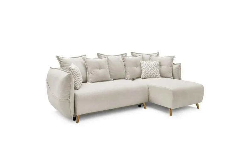 Puffin Bäddsoffa med Divan 3-sits, Krämvit