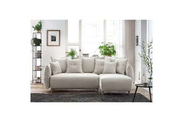 Puffin Bäddsoffa med Divan 3-sits - Krämvit - Möbler - Soffa - Bäddsoffa - Bäddsoffa divan