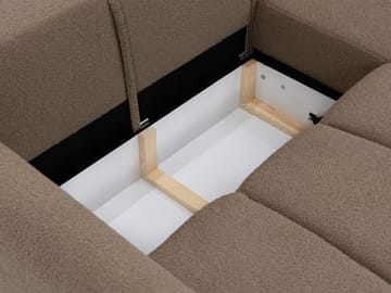 Quarlos 3-sits Bäddsoffa med Divan Vänster och Förvaring - Grå - Möbler - Soffa - Bäddsoffa - Hörnbäddsoffa