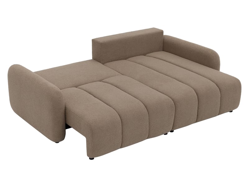 Quarlos 3-sits Bäddsoffa med Divan Vänster och Förvaring - Mörkbeige - Möbler - Soffa - Bäddsoffa - Hörnbäddsoffa