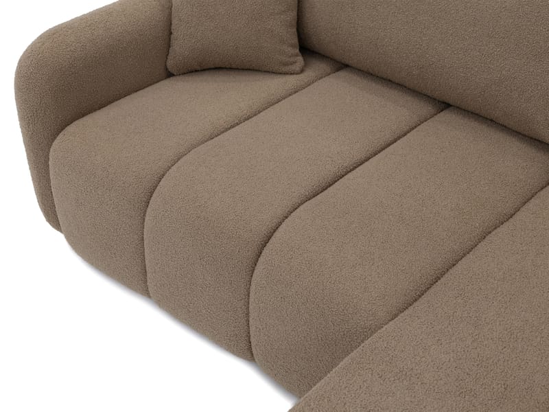 Quarlos 3-sits Bäddsoffa med Divan Vänster och Förvaring - Mörkbeige - Möbler - Soffa - Bäddsoffa - Hörnbäddsoffa