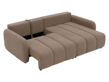 Quarlos 3-sits Bäddsoffa med Divan Vänster och Förvaring - Mörkbeige - Möbler - Soffa - Bäddsoffa - Hörnbäddsoffa