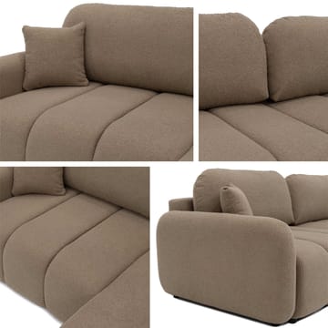 Quarlos 3-sits Bäddsoffa med Divan Vänster och Förvaring - Mörkbeige - Möbler - Soffa - Bäddsoffa - Hörnbäddsoffa