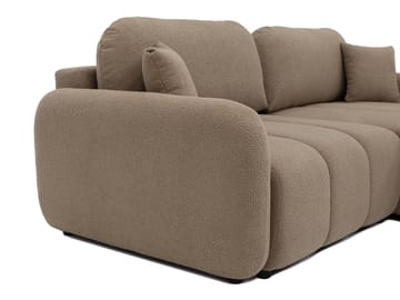 Quarlos 3-sits Bäddsoffa med Divan Vänster och Förvaring - Mörkbeige - Möbler - Soffa - Bäddsoffa - Hörnbäddsoffa
