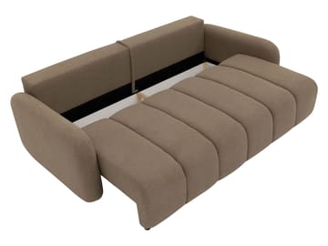 Quarlos 3-sits Bäddsoffa med Förvaring - Mörkbeige - Möbler - Soffa - Bäddsoffa - 3 sits bäddsoffa