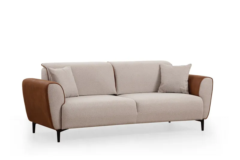 Rebelo 3-sits Bäddsoffa, Beige