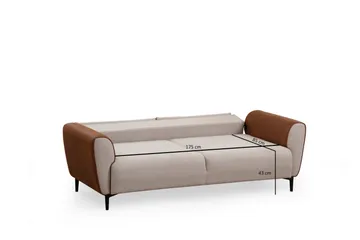 Rebelo 3-sits Bäddsoffa - Beige - Möbler - Soffa - Bäddsoffa - 3 sits bäddsoffa