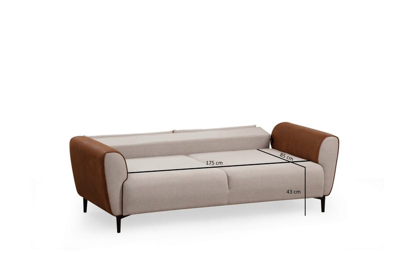 Rebelo 3-sits Bäddsoffa - Beige - Möbler - Soffa - Bäddsoffa - 3 sits bäddsoffa