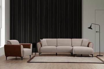 Rebelo Bäddsoffa med divan - Beige - Möbler - Soffa - Bäddsoffa - Bäddsoffa divan