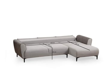 Rebelo Bäddsoffa med divan - Grå - Möbler - Soffa - Bäddsoffa - Bäddsoffa divan