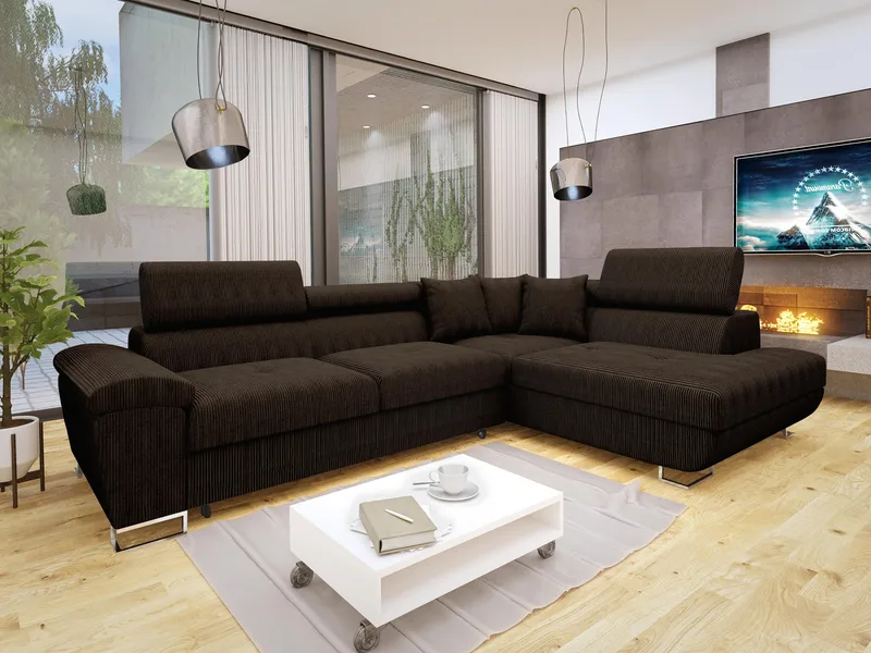 Reginia 4-sits Bäddsoffa med Schäslong och förvaring - Möbler - Soffa - Bäddsoffa - Hörnbäddsoffa