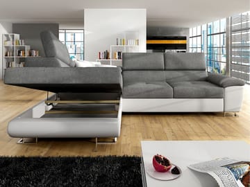 Reginia 4-sits Bäddsoffa med Schäslong och förvaring - Möbler - Soffa - Bäddsoffa - Hörnbäddsoffa